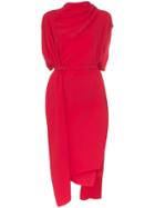 Poiret Draped Midi Dress - Red