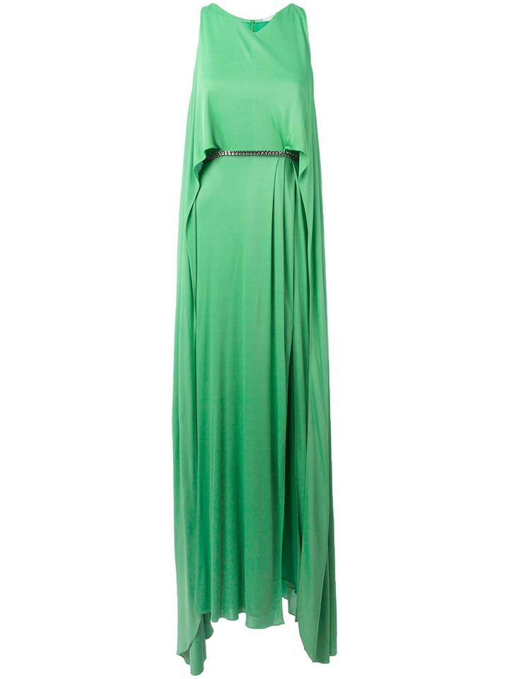 Versace Collection Layered Maxi Dress, Women's, Size: 40, Green, Polyamide/viscose