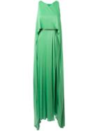Versace Collection Layered Maxi Dress, Women's, Size: 40, Green, Polyamide/viscose