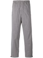 Prada Plaid Straight Track Pants, Men's, Size: Small, Brown, Cotton