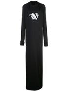Vera Wang Logo Embroidered Gown - Black