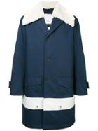 Ports V Shearling Trim Coat - Blue