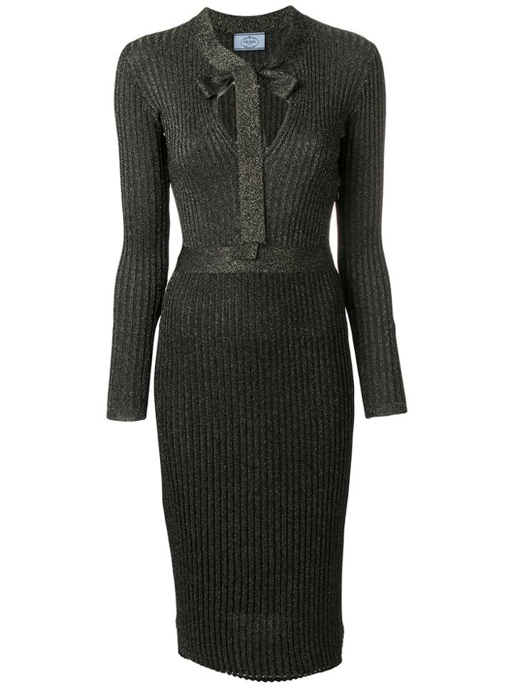 Prada Bow Neck Dress - Black