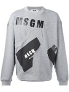 Msgm Printed Sweatshirt - Grey