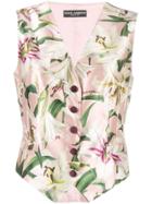 Dolce & Gabbana Lily Print Waistcoat - Pink