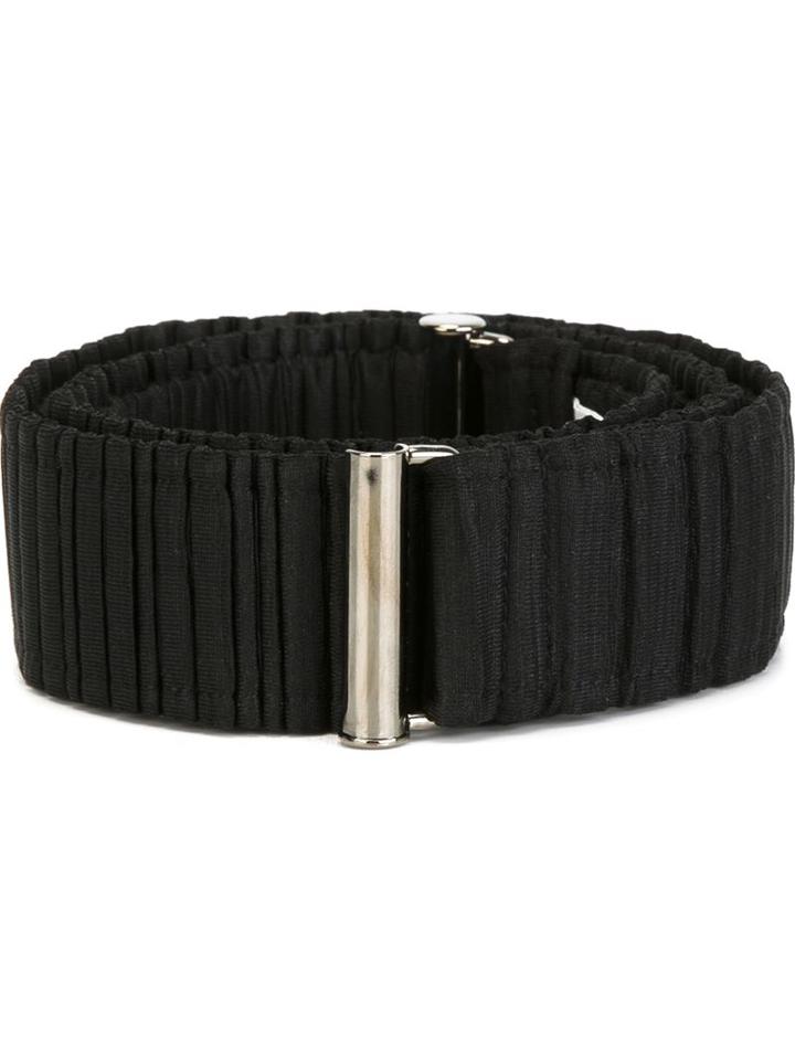 Pleats Please By Issey Miyake Pleated Wide Belt, Women's, Size: Small, Black, Polyester