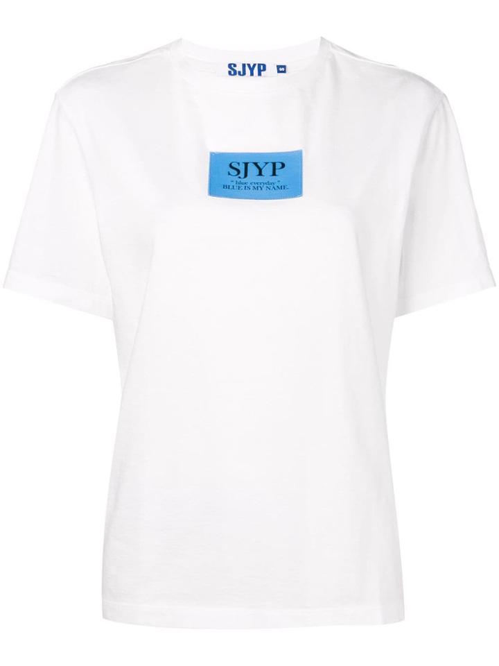 Sjyp Contrast Logo T-shirt - White