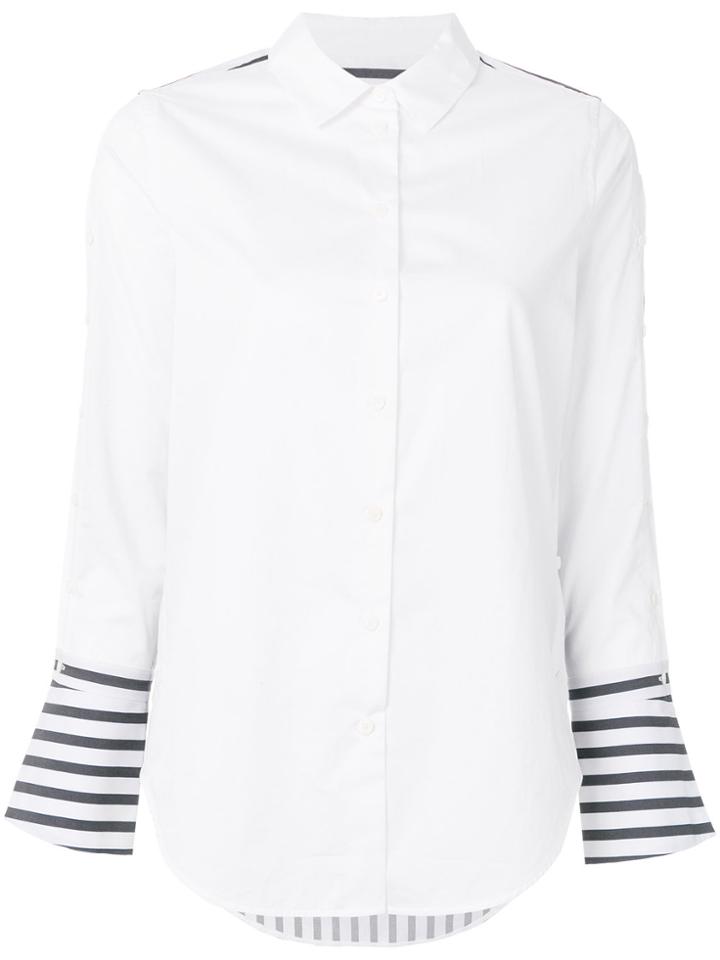 Equipment Striped Cuff Shirt - White