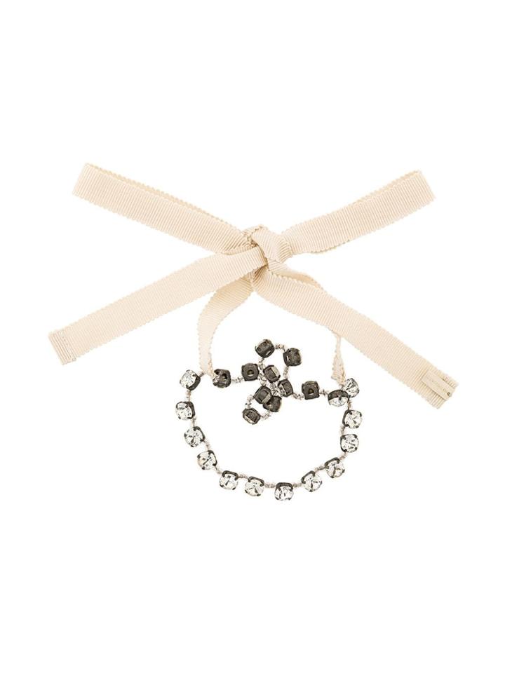 Ann Demeulemeester Beaded Tied Bracelet - Metallic