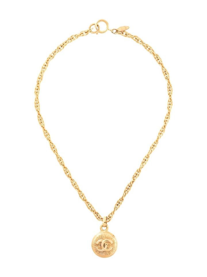 Chanel Pre-owned Cc Medallion Necklace - Gold
