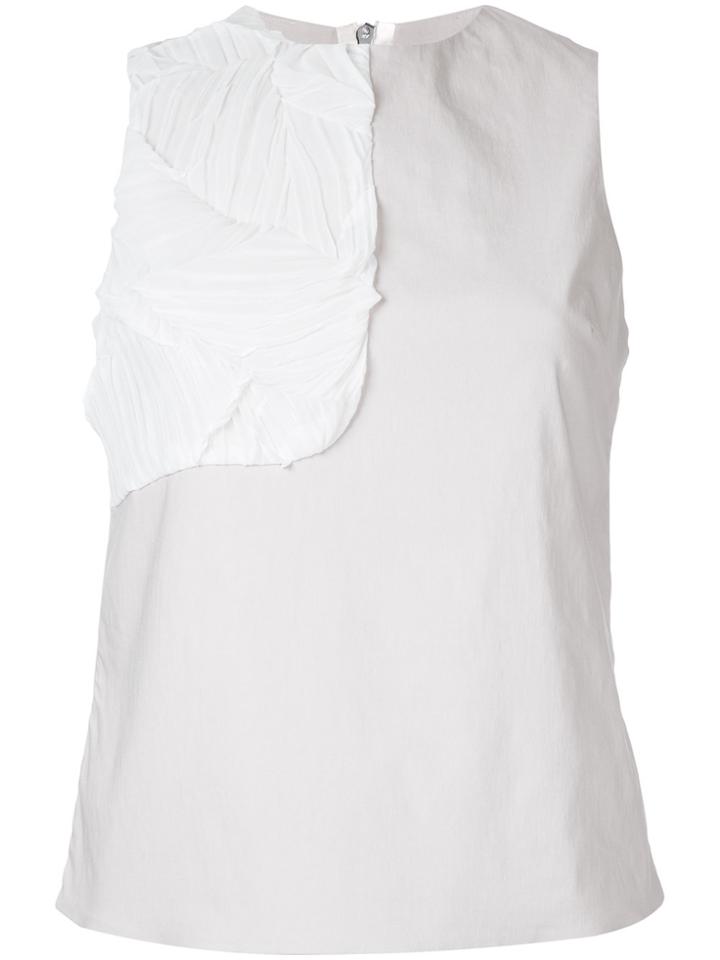 Lydia L. Plisse Panelled Top - Nude & Neutrals