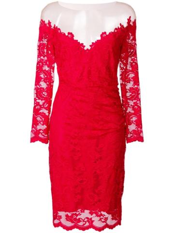 Olvi´s Off-shoulder Floral Lace Dress - Red