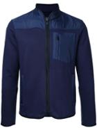 Kent & Curwen Contrast Panel Zip Cardigan, Men's, Size: Medium, Blue, Polyester/nylon