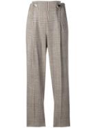 Incotex Checked Button Trousers - Nude & Neutrals