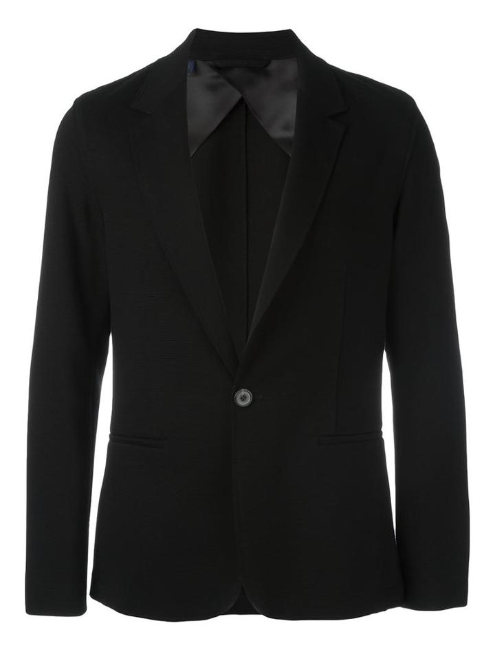 Lanvin Single Button Blazer, Men's, Size: 50, Black, Cotton/viscose