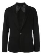 Lanvin Single Button Blazer, Men's, Size: 50, Black, Cotton/viscose