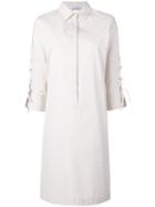 Max Mara - Lace-up Sleeves Shirt Dress - Women - Cotton - 40, Nude/neutrals, Cotton