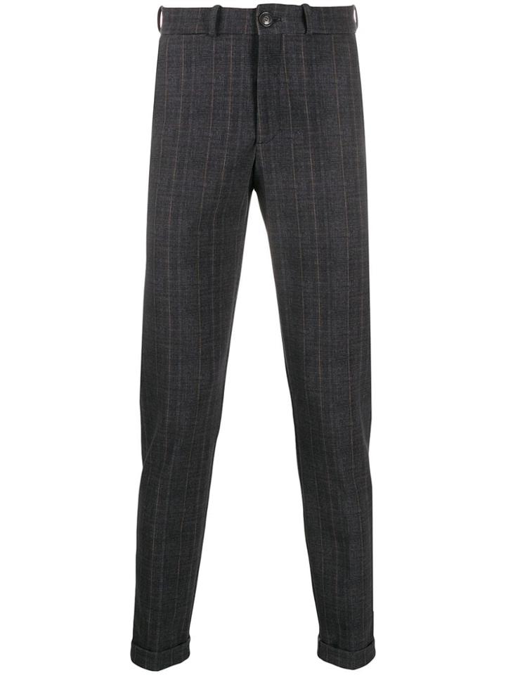 Rrd Tailored Check Pattern Trousers - Black