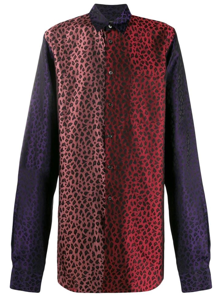 Comme Des Garçons Homme Plus Animal Pattern Oversized Shirt - Red
