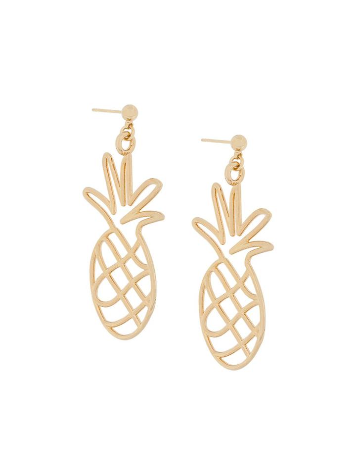 Malaika Raiss Pineapple Earrings - Metallic