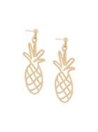 Malaika Raiss Pineapple Earrings - Metallic