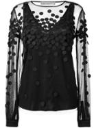 Sportmax Sheer Blouse, Women's, Size: Large, Black, Silk/polyamide/polyester/viscose