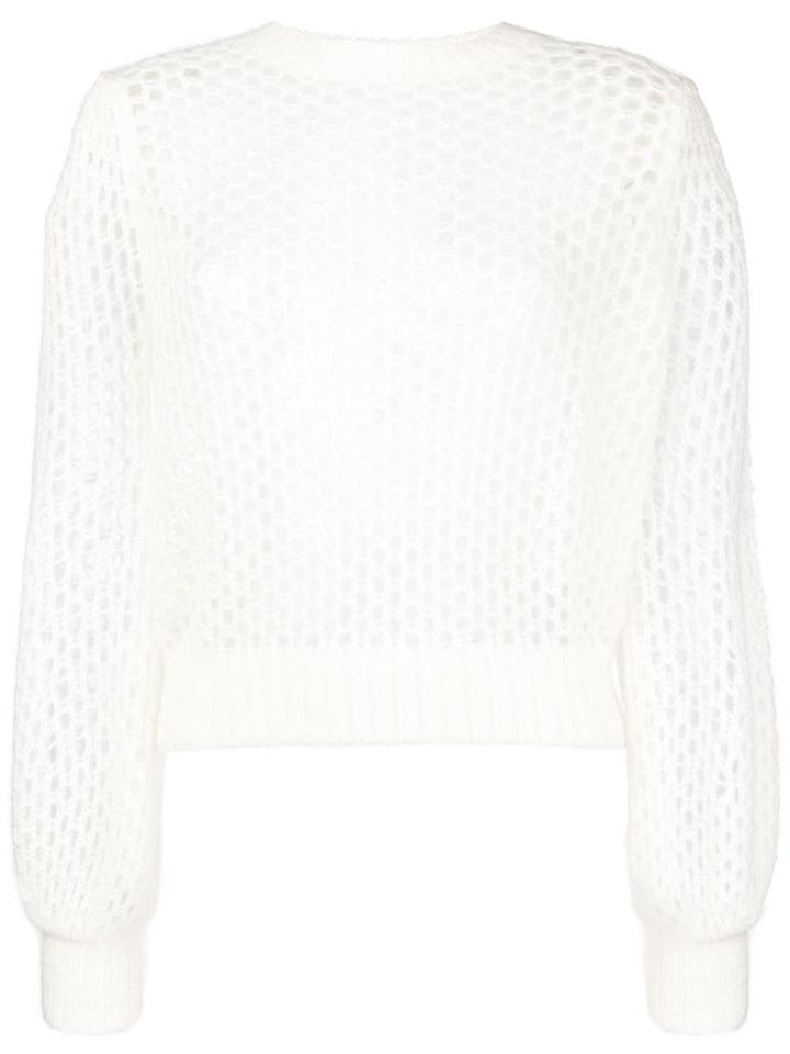 Zimmermann Mesh Detail Sweater - White