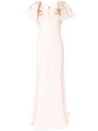 Antonio Berardi Rhinestone Embellished Gown - Neutrals