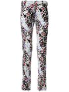 Sulvam Abstract Print Skinny Trousers - White