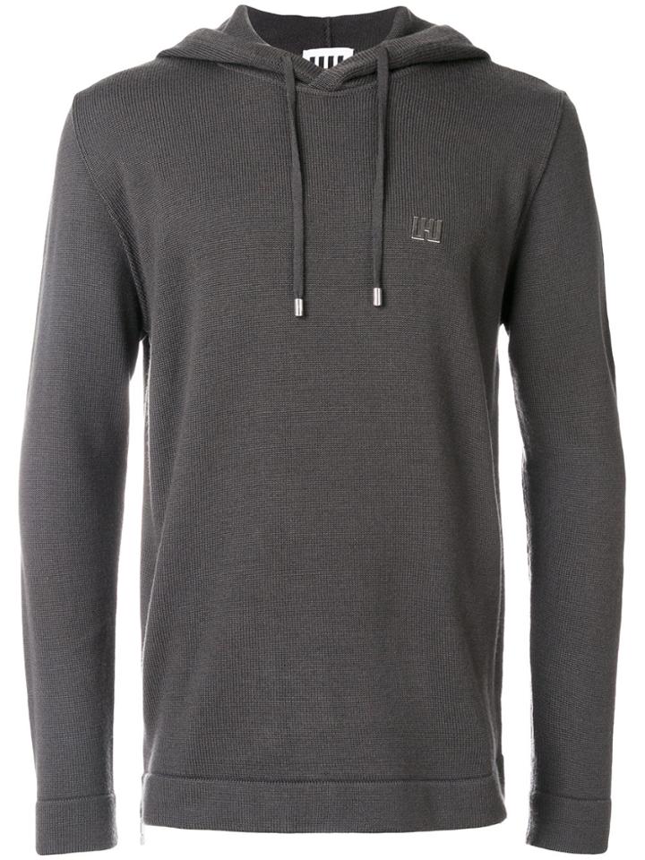 Les Hommes Urban Classic Drawstring Hoodie - Grey