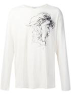 Yohji Yamamoto Drawing Print Sweatshirt, Men's, Size: 3, Red, Cotton