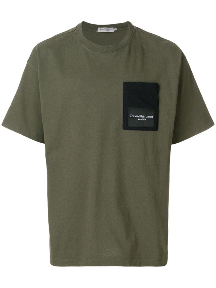 Calvin Klein Jeans Contrast Pocket T-shirt - Green