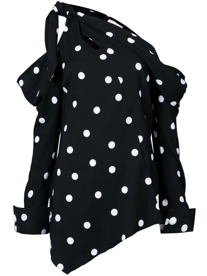Monse Off-shoulder Asymmetrical Blouse - Black