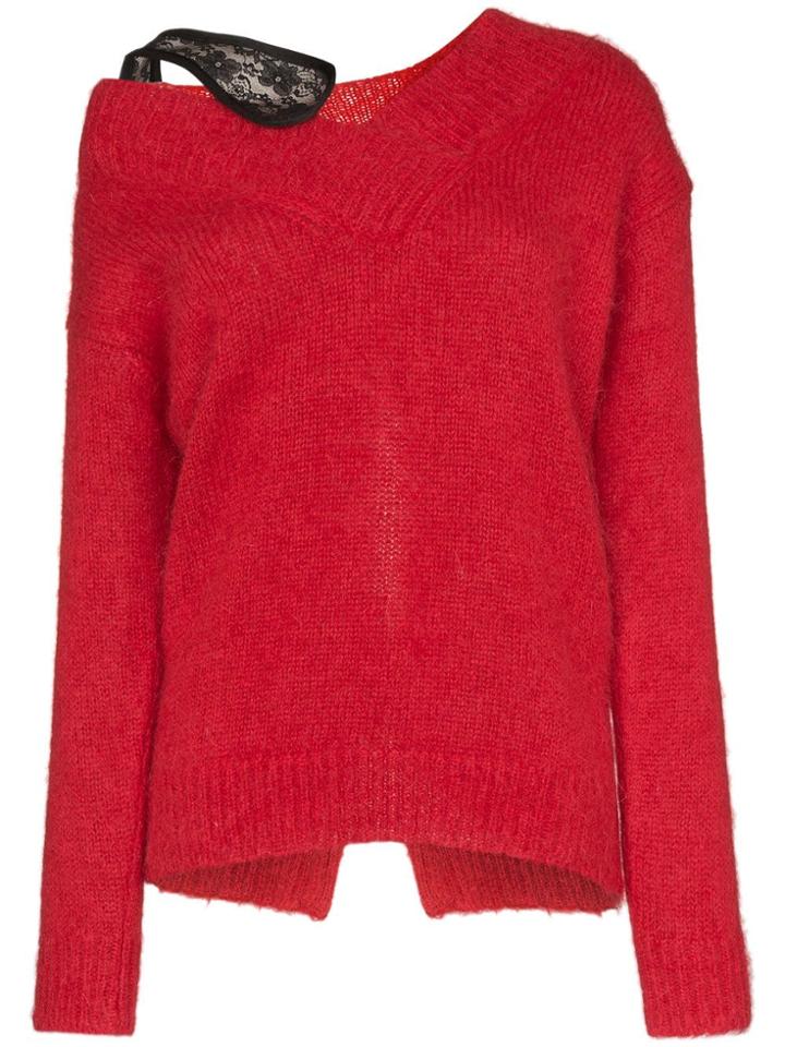 Christopher Kane Split-back Mohair-blend Jumper - Red