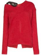 Christopher Kane Split-back Mohair-blend Jumper - Red