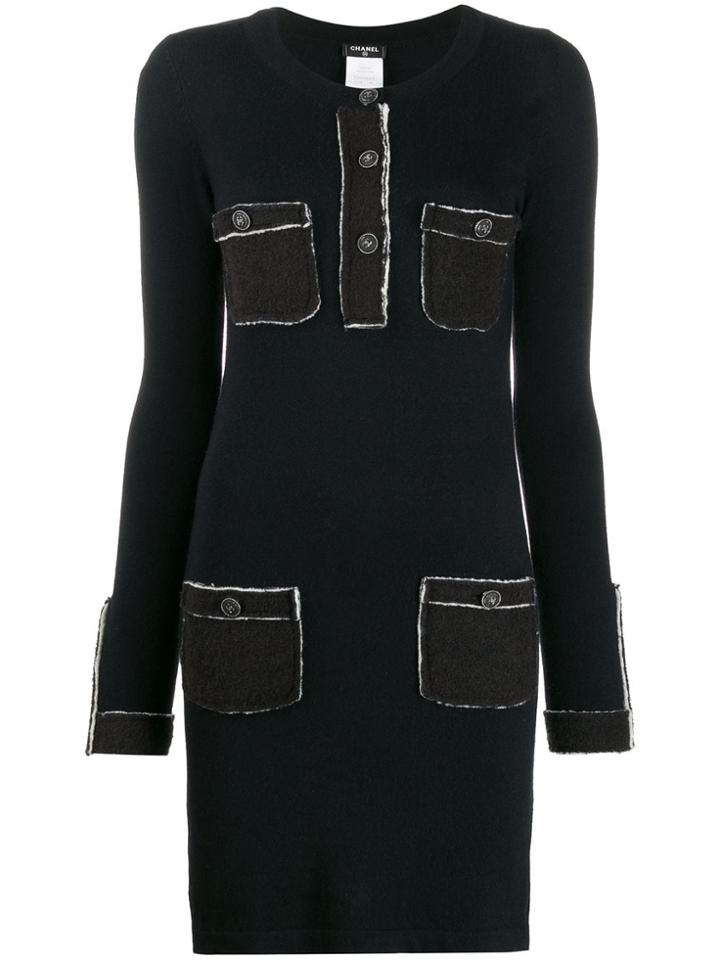 Chanel Pre-owned 2010s Patchwork Mini Dress - Black