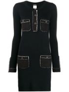 Chanel Pre-owned 2010s Patchwork Mini Dress - Black