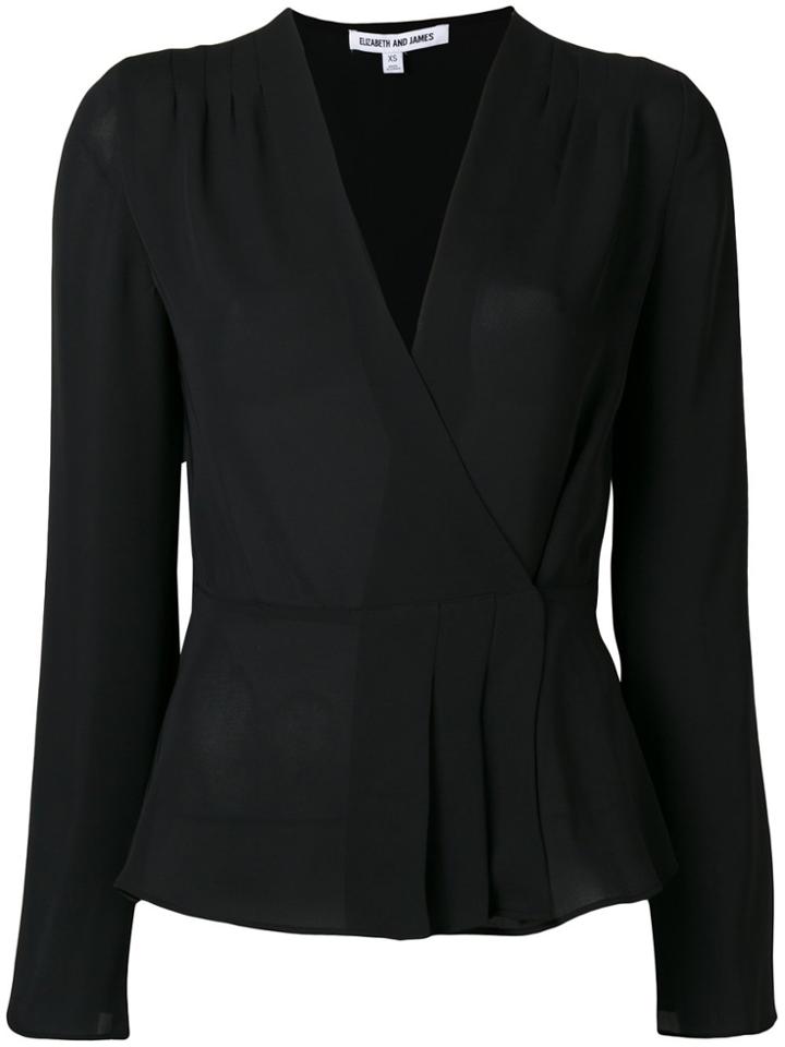 Elizabeth And James 'layla' Wrap Blouse - Black