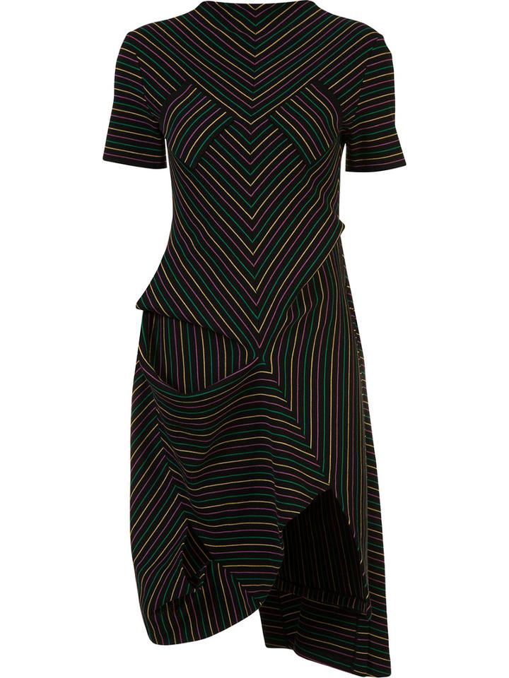 J.w.anderson Striped Dress, Women's, Size: Small, Black, Cotton