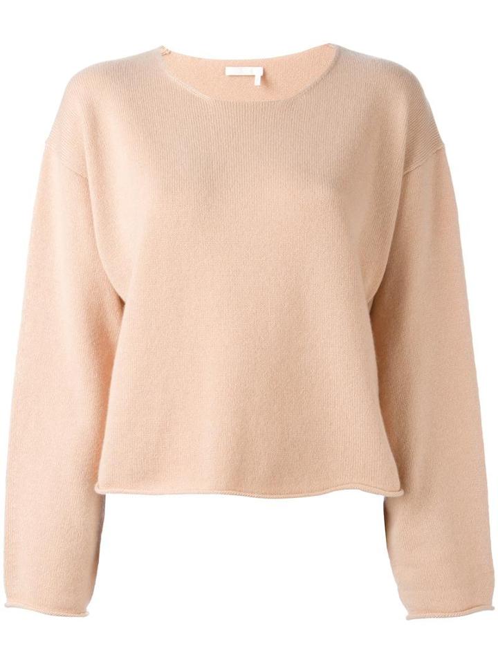 Chloé Wide Neck Jumper, Women's, Size: Small, Pink/purple, Cashmere