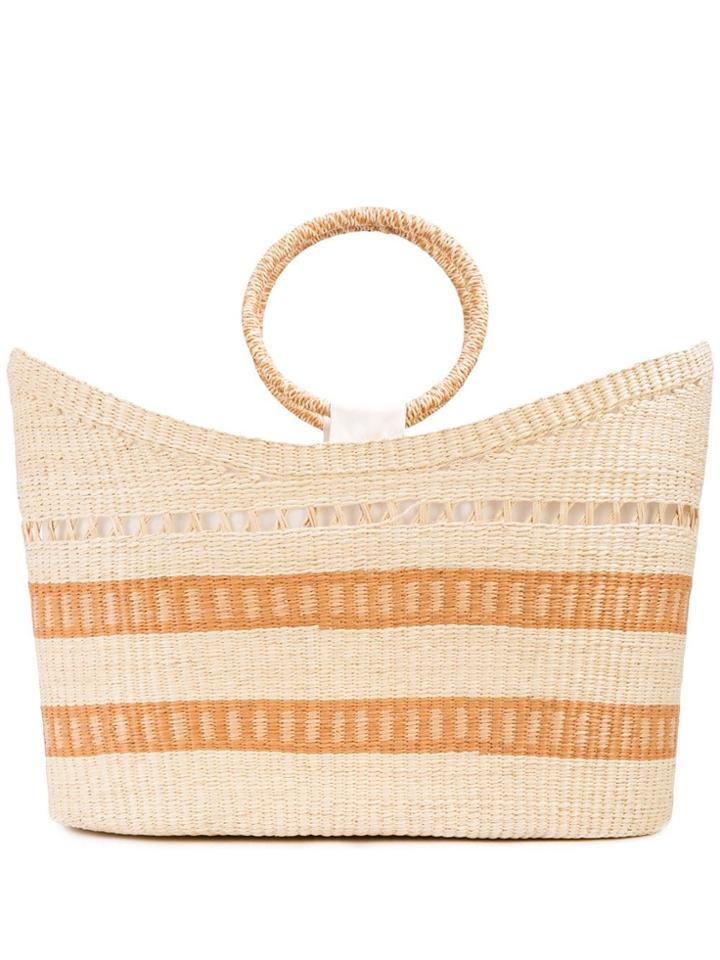 Sensi Studio Weaved Two-tone Bucket Bag - Neutrals