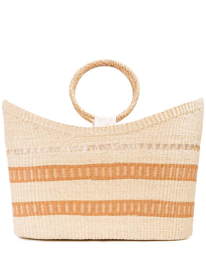 Sensi Studio Weaved Two-tone Bucket Bag - Neutrals