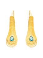 Marie Helene De Taillac Peacock Feather Earrings