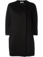 Alberto Biani Boxy Overcoat, Women's, Size: 44, Black, Virgin Wool/viscose