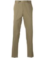 Salvatore Ferragamo Slim Fit Chino Trousers, Men's, Size: 50, Green, Cotton/spandex/elastane