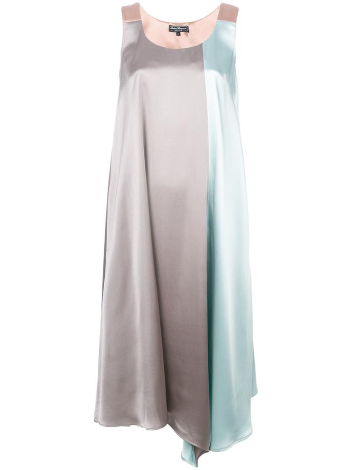 Salvatore Ferragamo Two-tone Midi Dress - Grey
