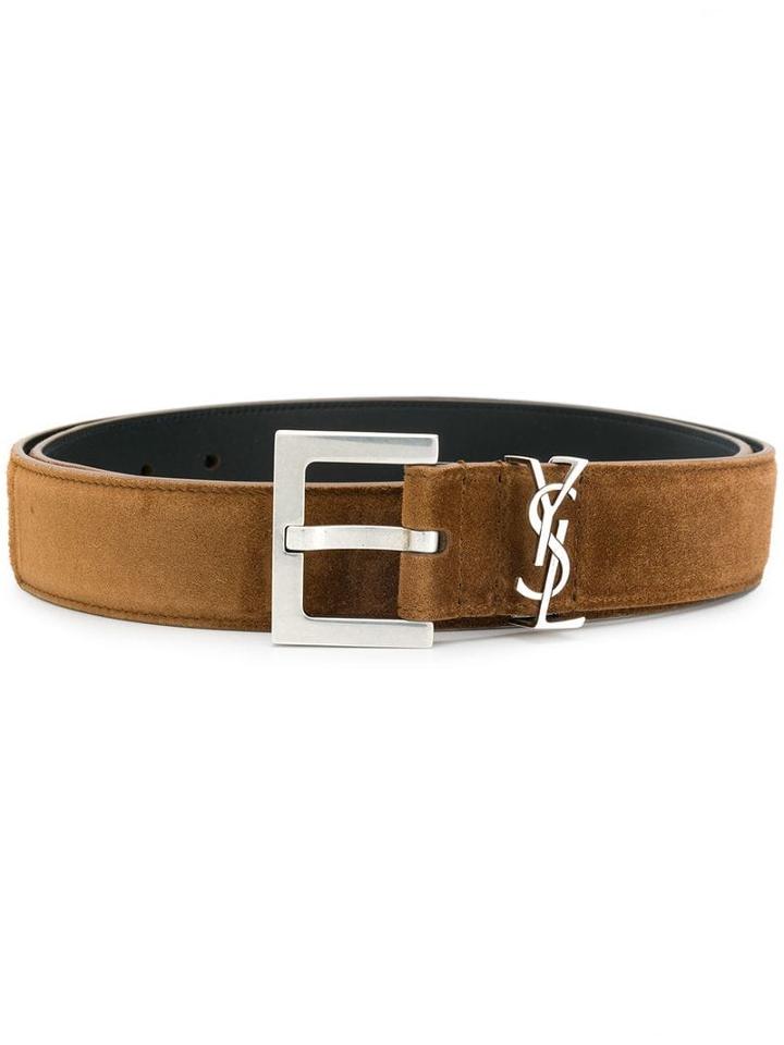 Saint Laurent Monogram Belt - Brown