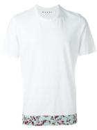 Marni Printed Hem T-shirt, Men's, Size: 50, White, Cotton