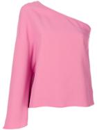 Theory One Shoulder Blouse - Pink & Purple