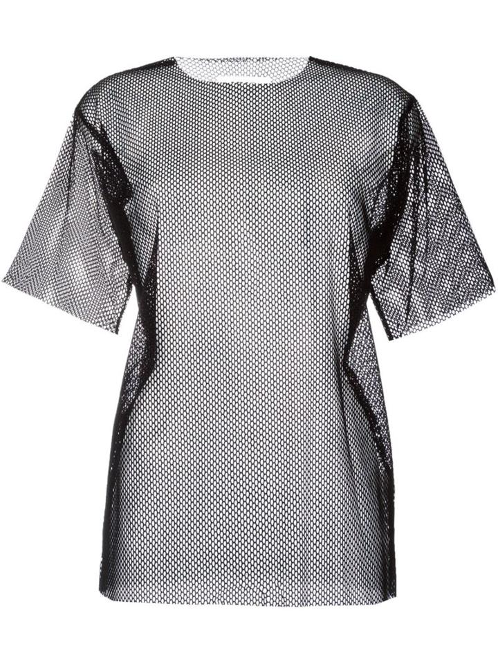 Mm6 Maison Margiela Mesh T-shirt, Women's, Size: Xs, Black, Polyamide/spandex/elastane